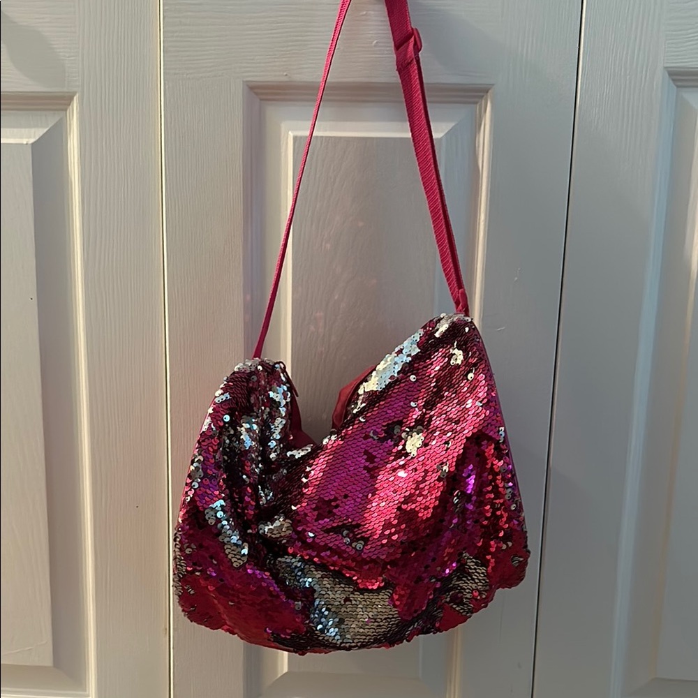 Capezio pink sequin dance bag